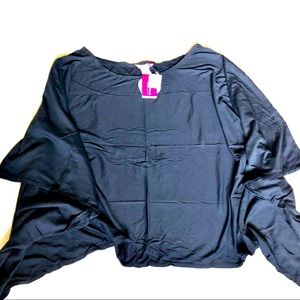 NWT Black Swim Cover Poncho by Cia Maritima